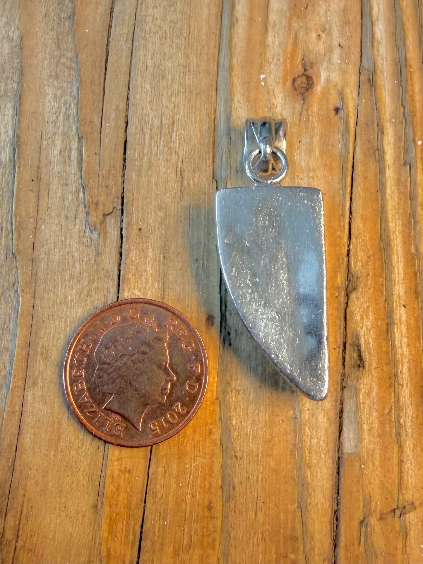 Moonstone Curved 925 Sterling Silver Pendant
