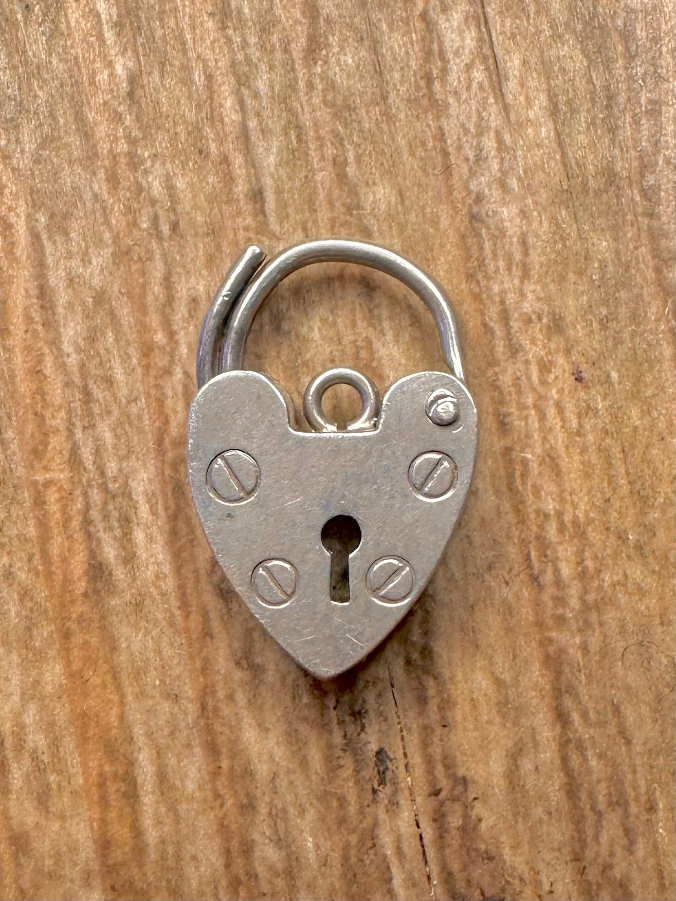 Vintage Heart Padlock 925 Sterling Silver Pendant