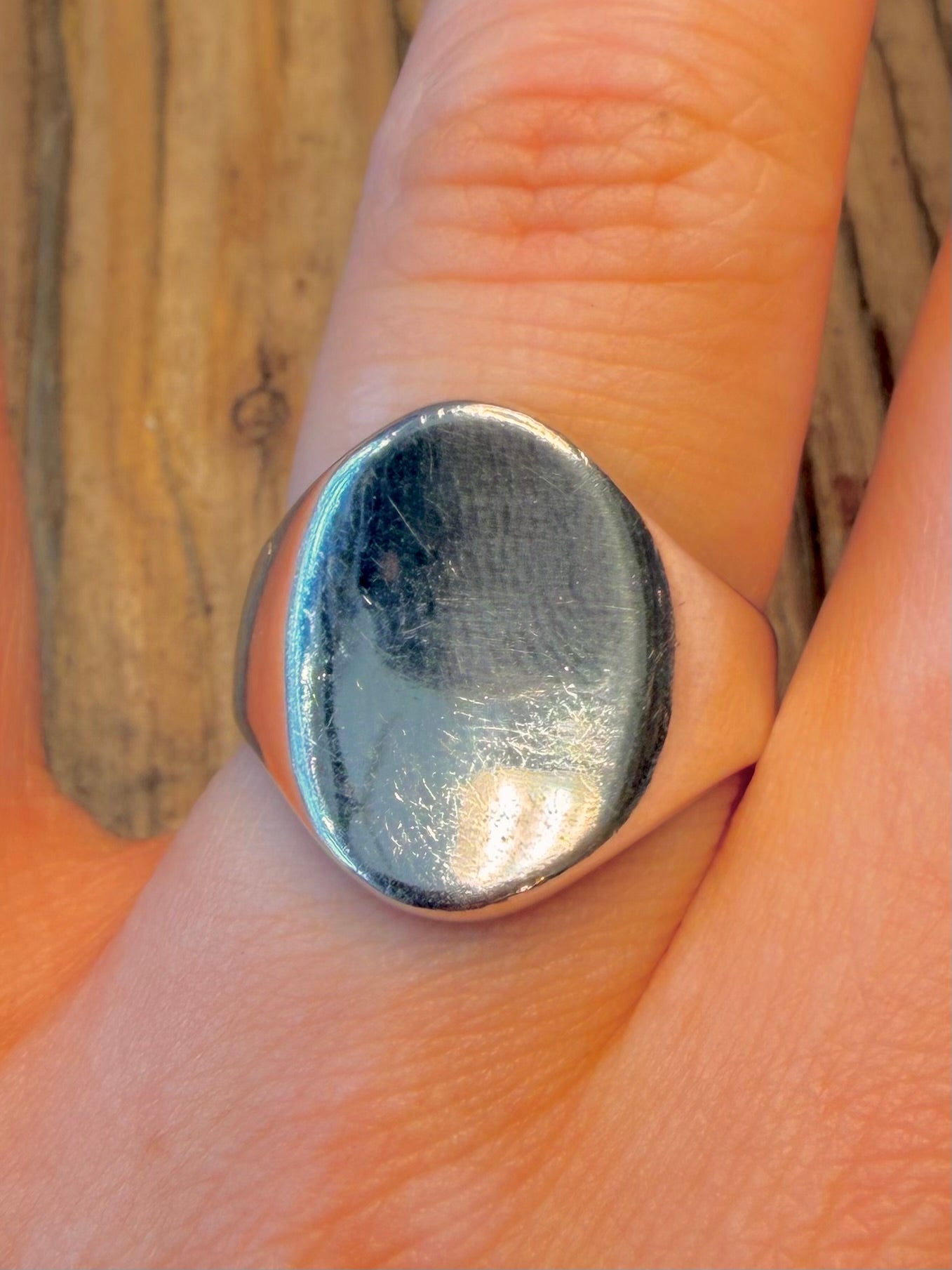 Oval Signet 925 Sterling Silver Size S Ring
