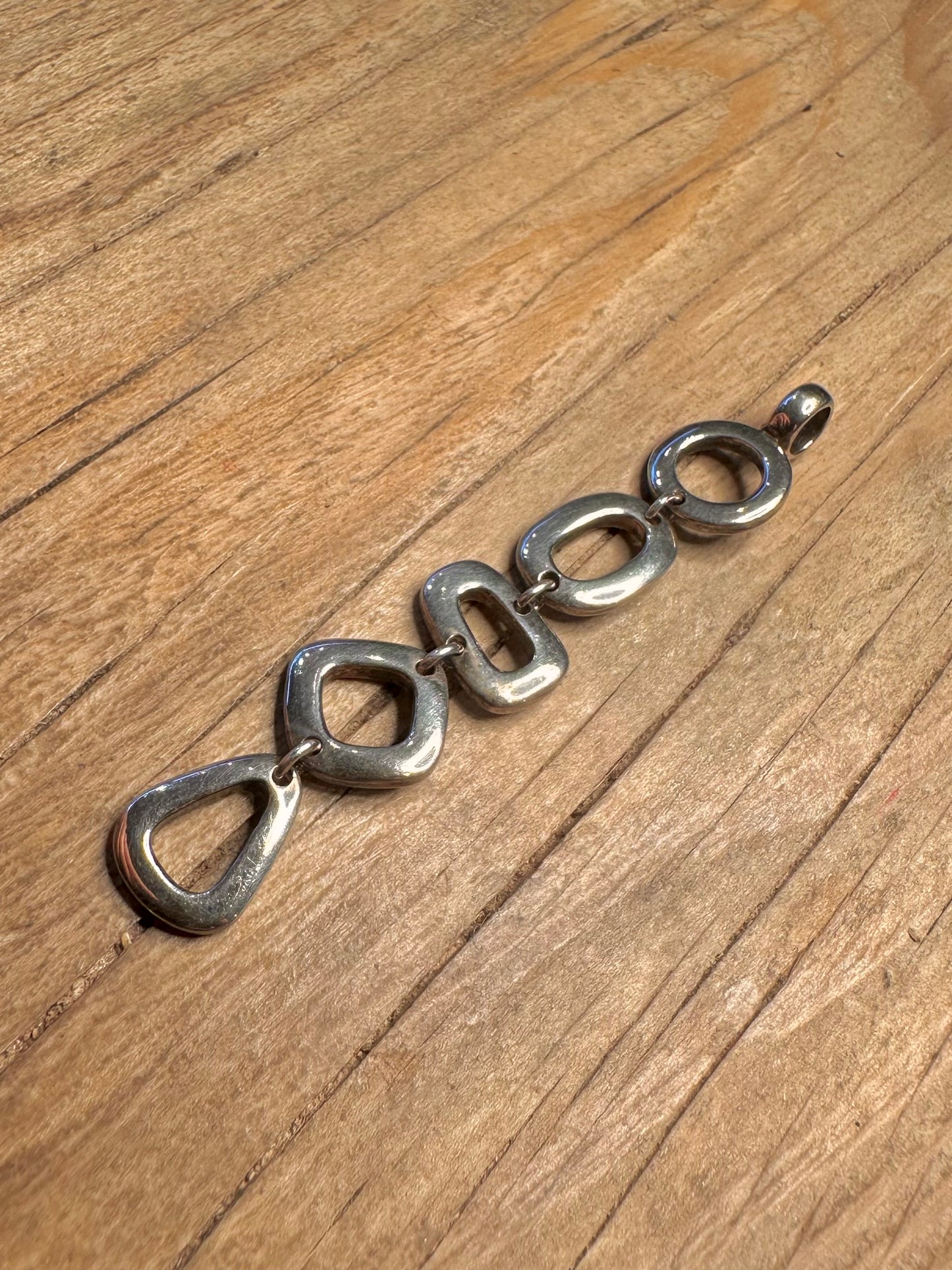 Modernist Abstract Shapes 925 Sterling Silver Pendant