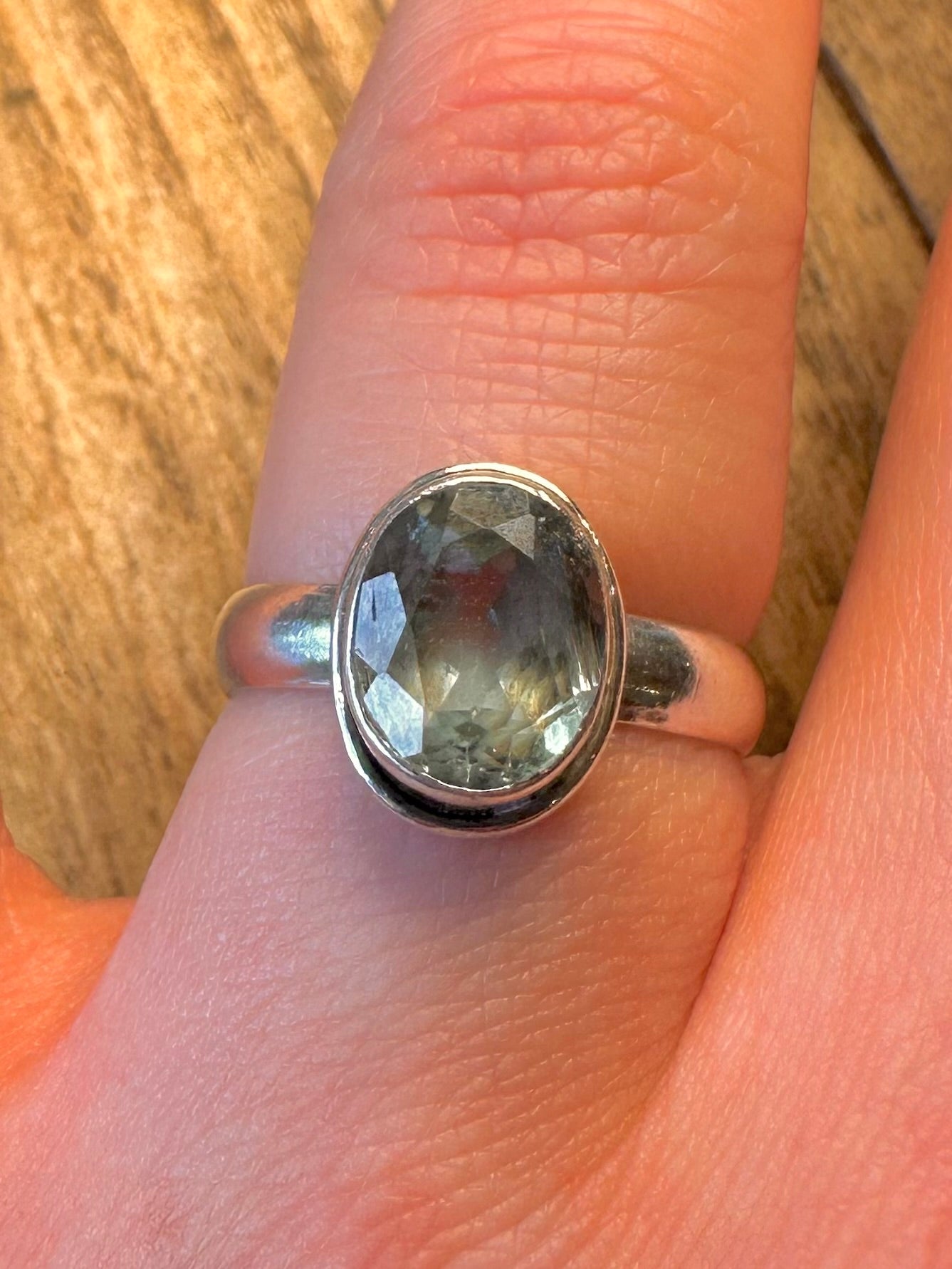 Blue Topaz 925 Sterling Silver Size P Ring