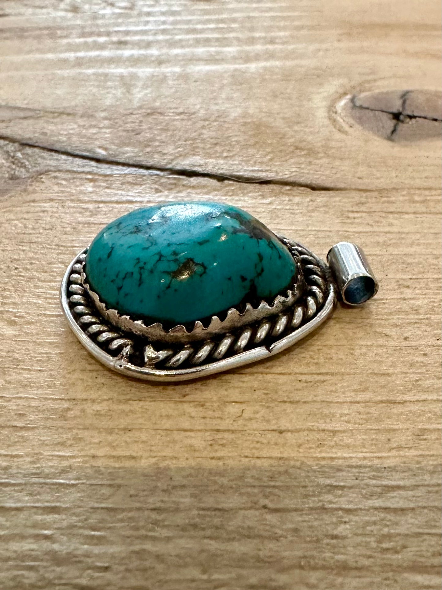 Vintage Navajo Turquoise 925 Silver Pendant