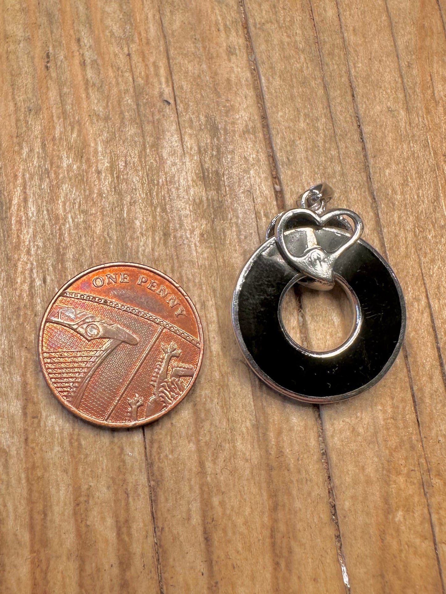 Modernist Pantha Print Heart 925 Sterling Silver Pendant