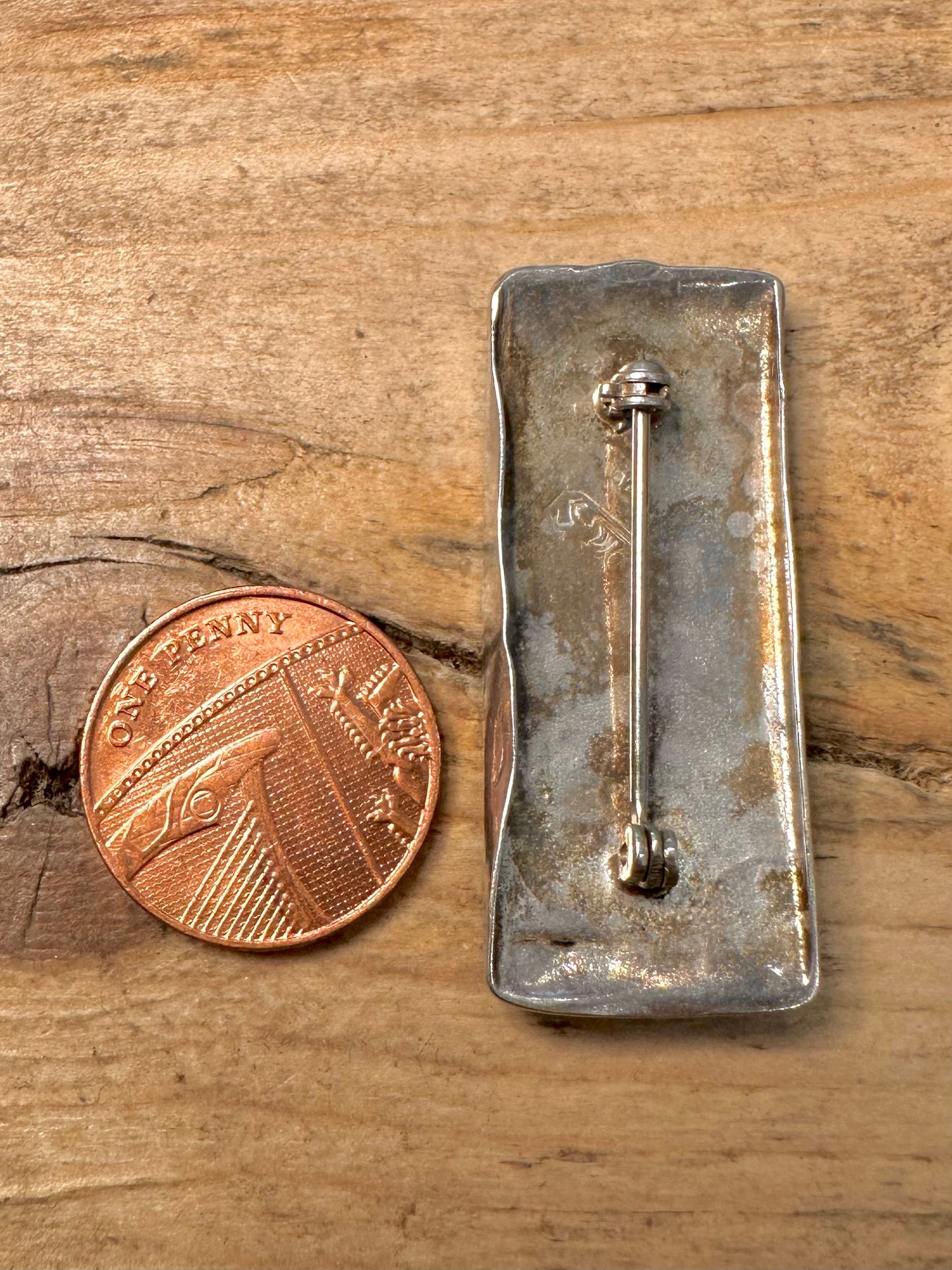 Vintage UFO Bar 925 Silver Brooch