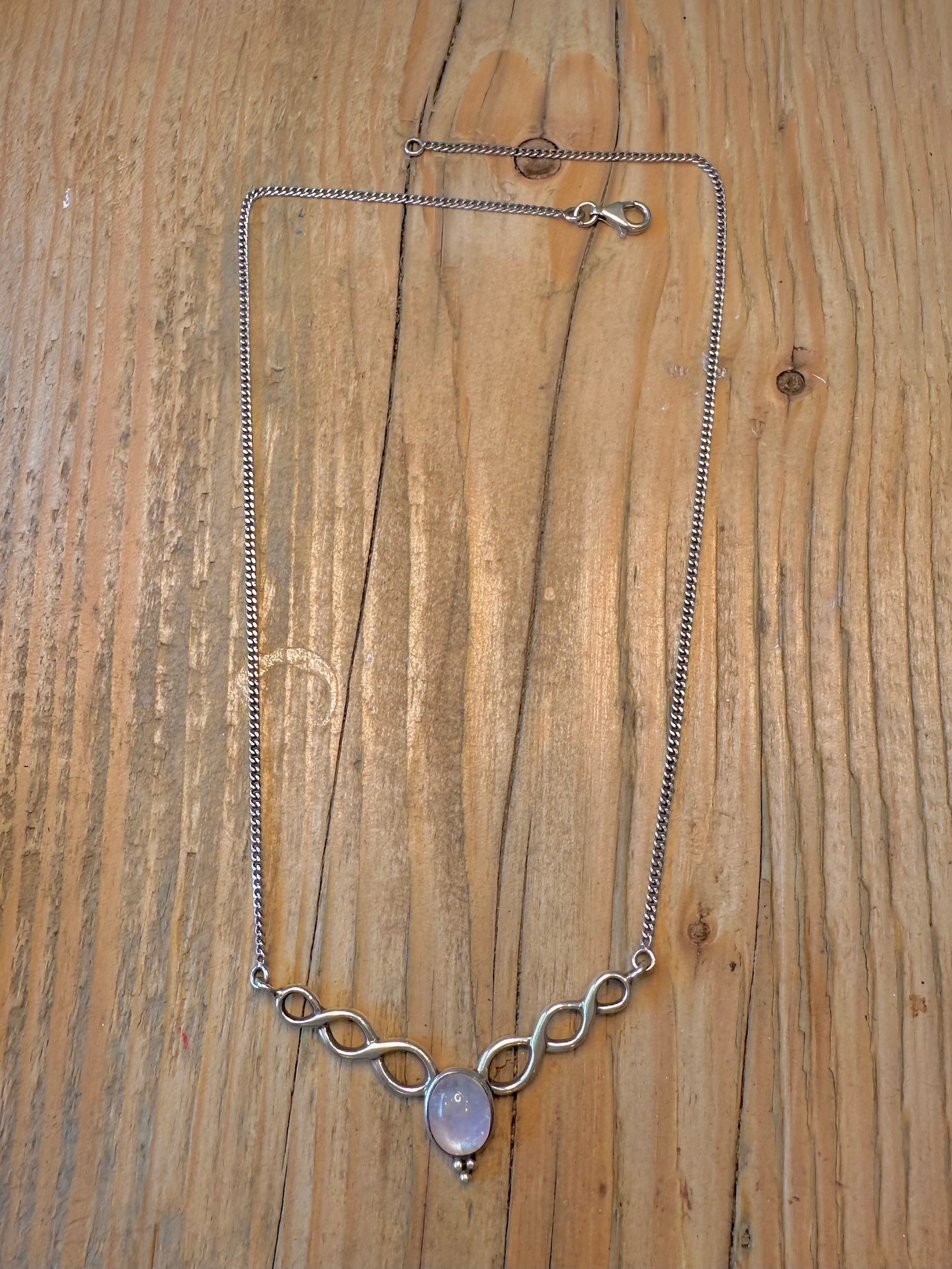 Moonstone Celtic Inspired 925 Sterling Silver 18 inch Necklace