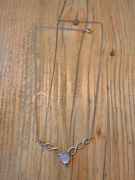 Moonstone Celtic Inspired 925 Sterling Silver 18 inch Necklace
