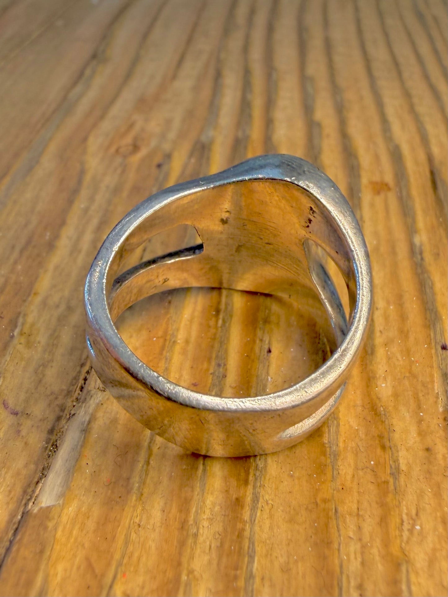 Abstract Overlapping 925 Sterling Silver Size Q1/2 Ring