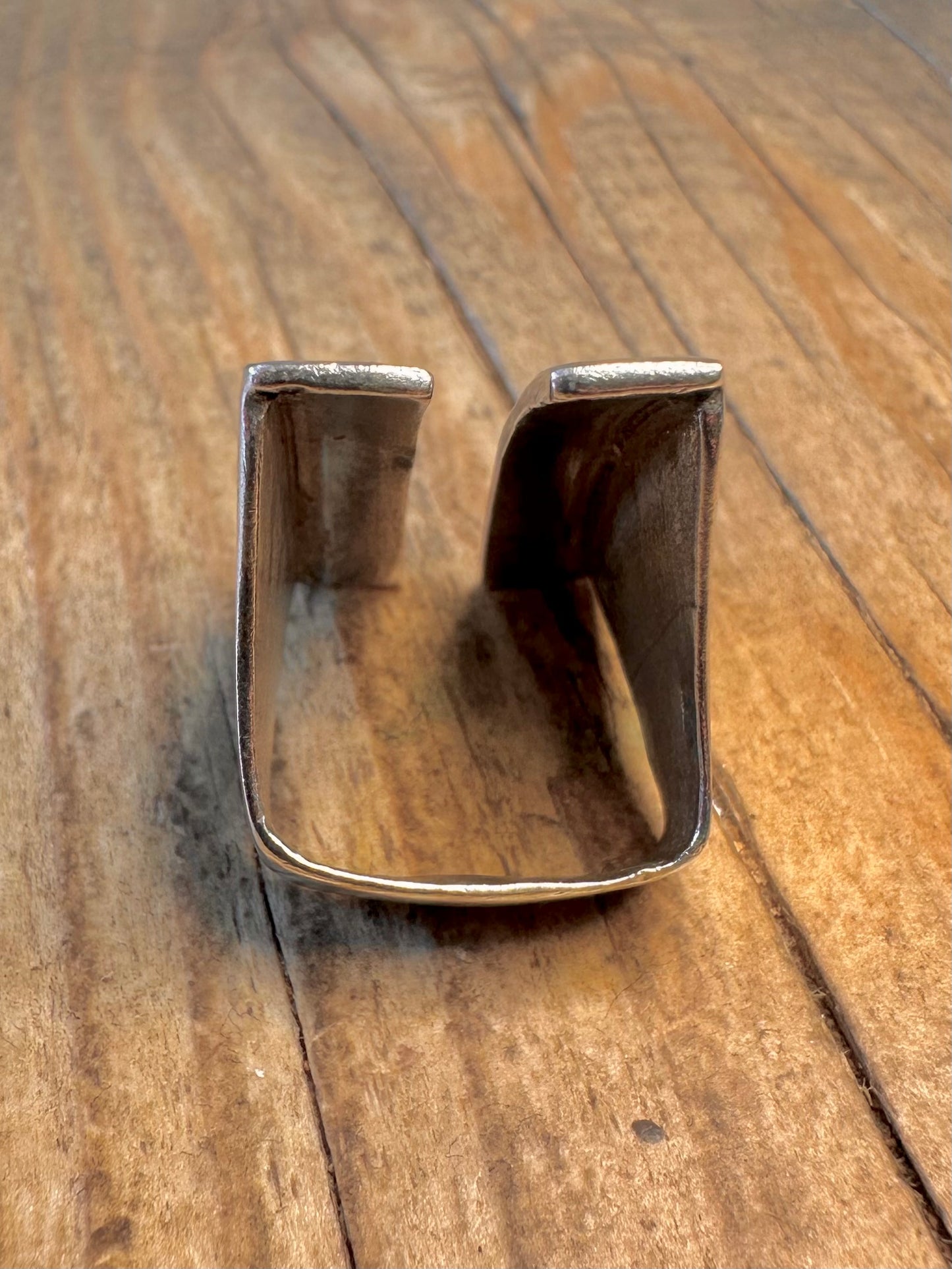 Abstrakte Balkenlücke 925 Sterling Silber Ring Größe L1/2