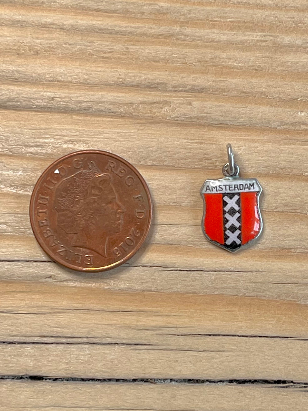 Small Enamel Amsterdam Maker SF 835 Silver Pendant