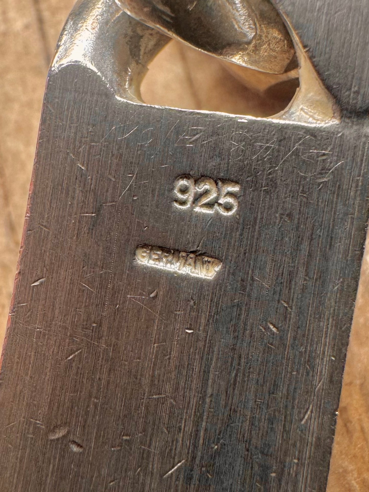 Vintage 1973 Chunky Heavy Identity Curb Chain Germany 925 Sterling Silver 8.8 inch Bracelet