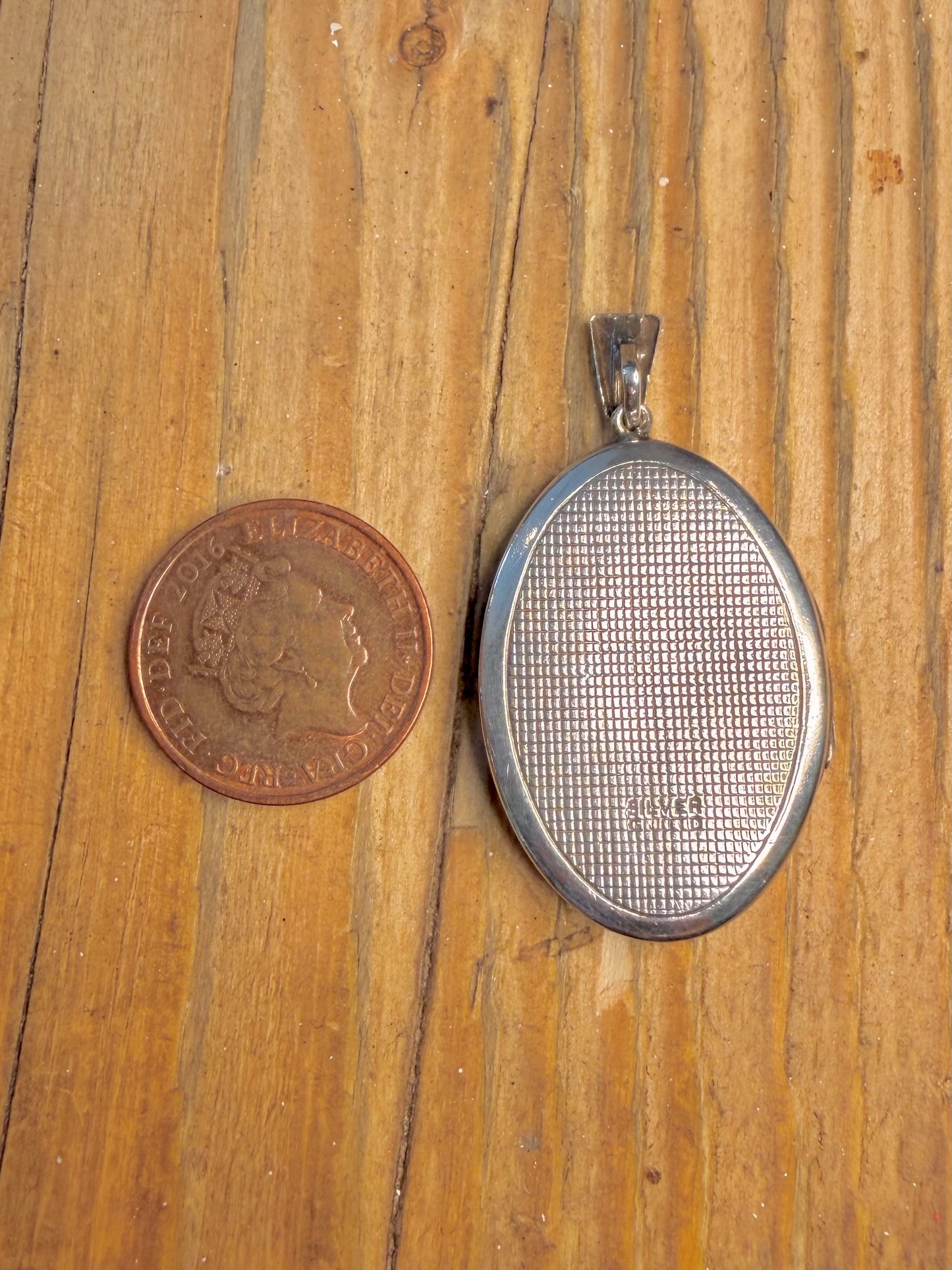 Oval Georg Jensen LTD Diamond Cut Locket 925 Sterling Silver Pendant