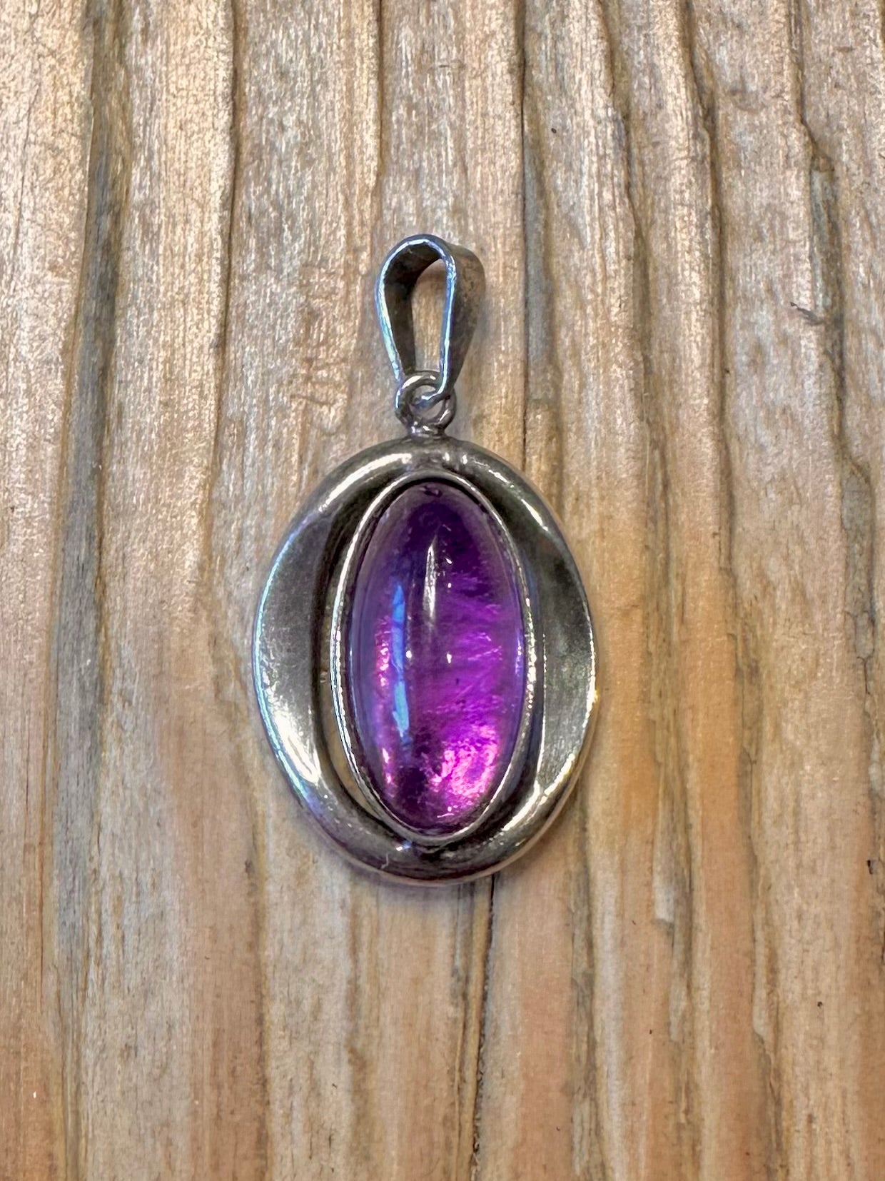 Amethyst Oval 925 Sterling Silber Anhänger