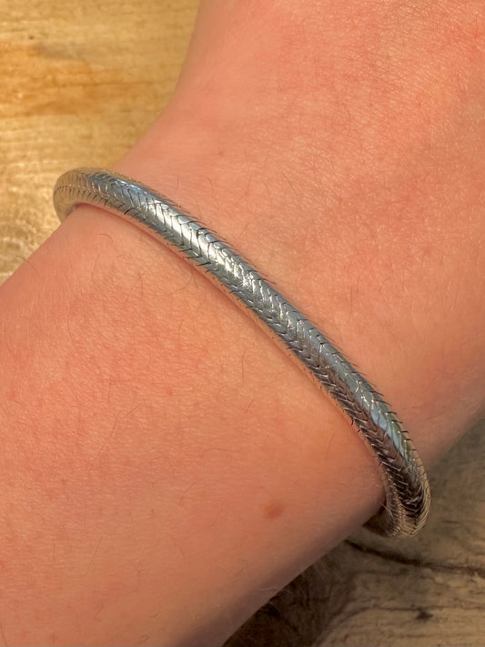 Vintage Thick Snake Chain 925 Silver 7.8 inch Bracelet