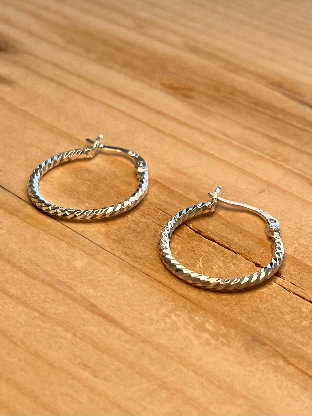 Twisted Rope 925 Sterling Silver Hoop Earrings