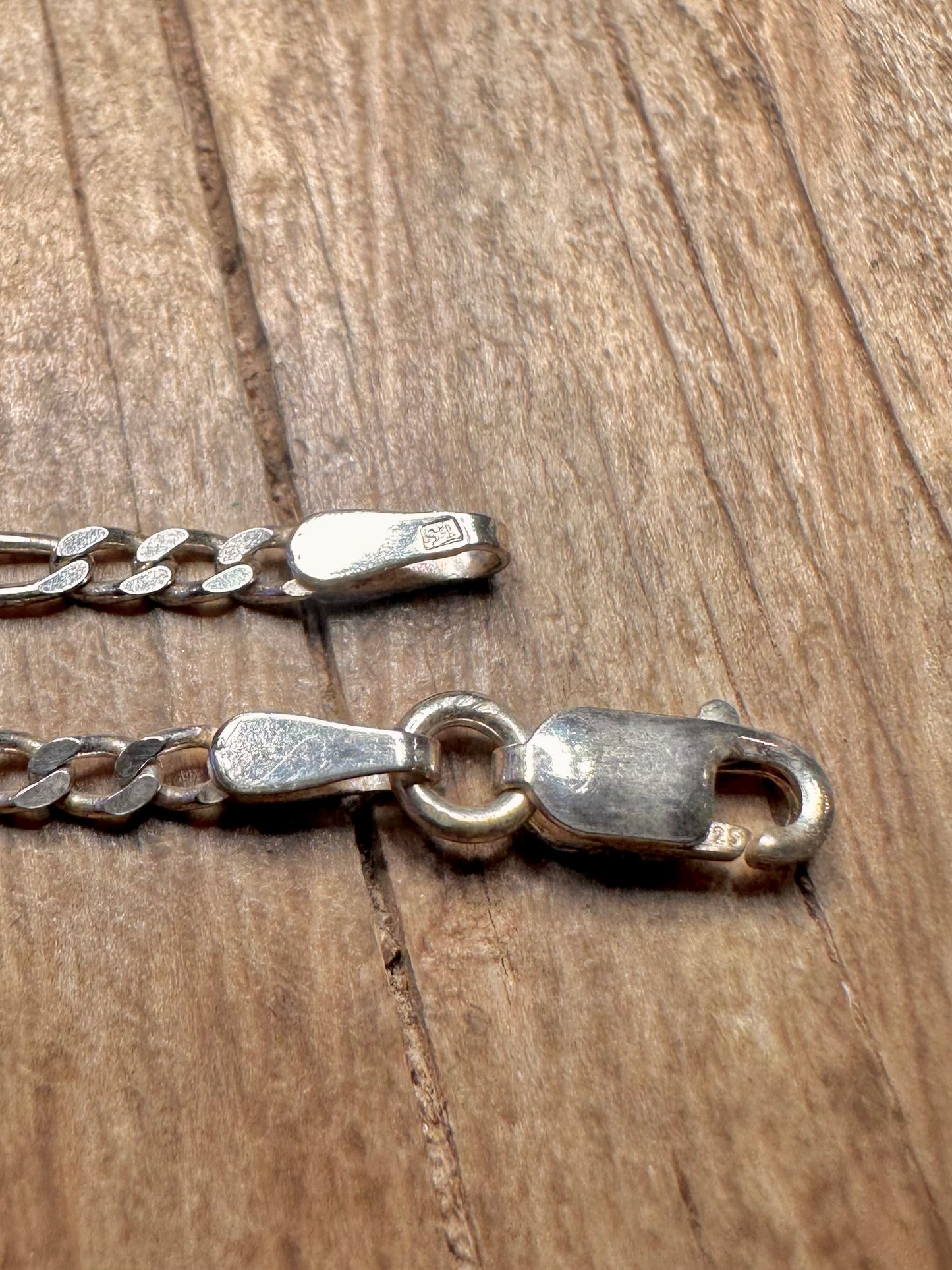 Vintage Figaro Chain 925 Sterling Silver 17.8 inch Necklace