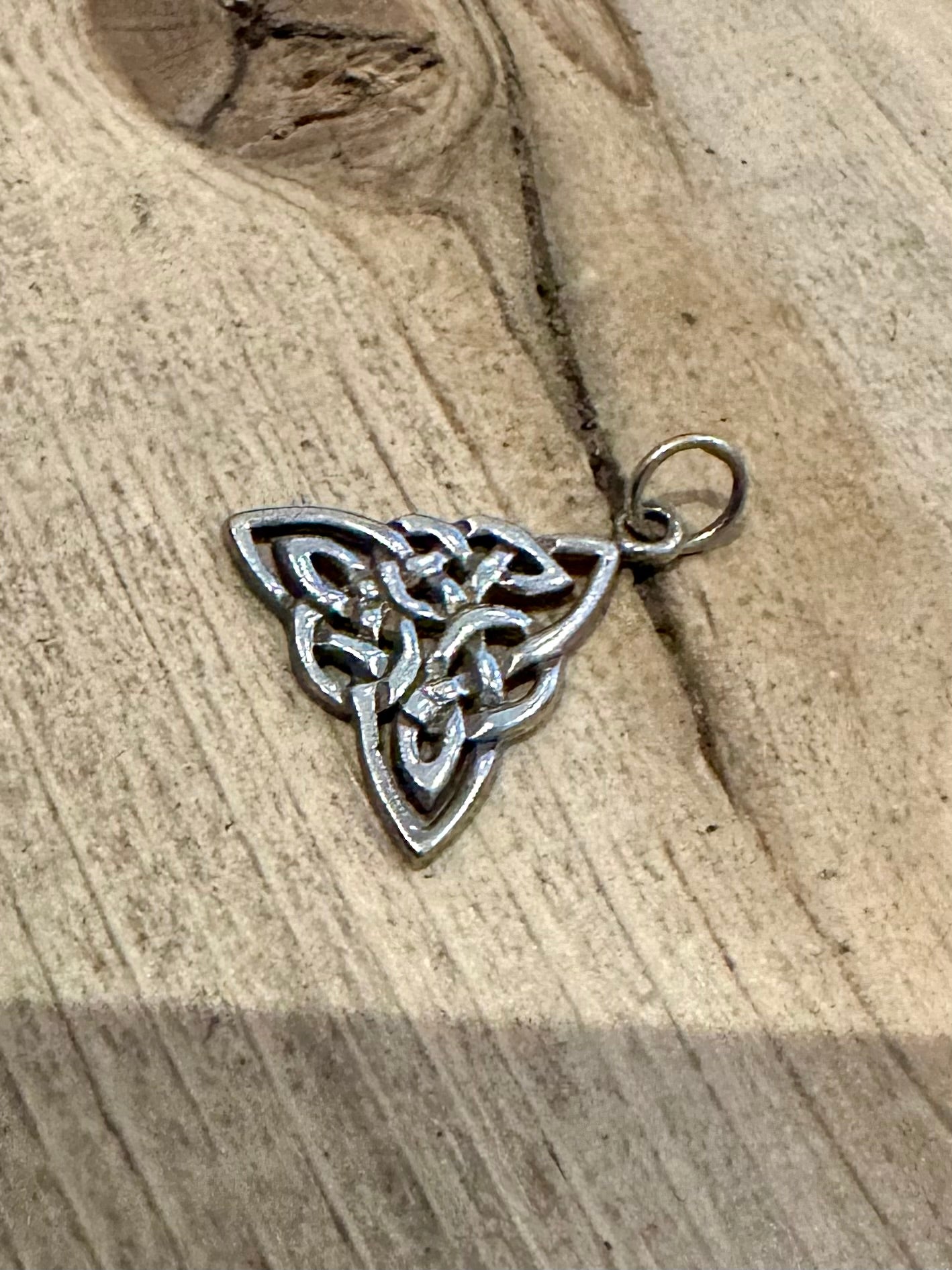 Vintage Celtic Triangular 925 Silver Pendant