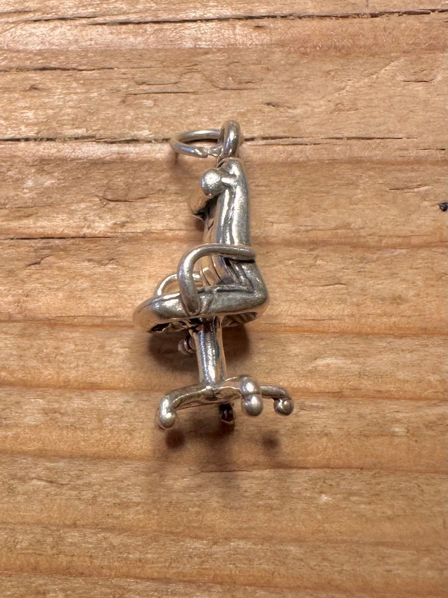 Vintage Desk Chair 925 Sterling Silver Charm Pendant