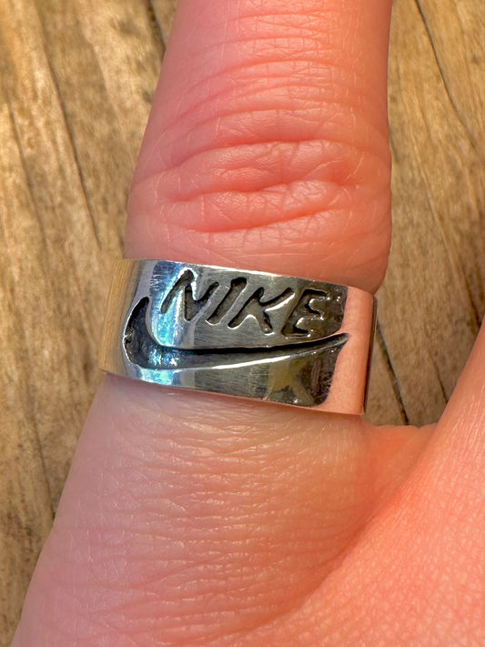 Vintage Nike Band 925 Sterling Silver Size K Ring