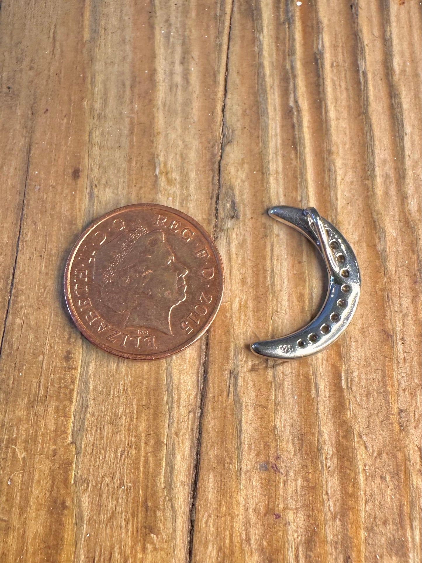 Crescent Moon CZ 925 Sterling Silver Pendant