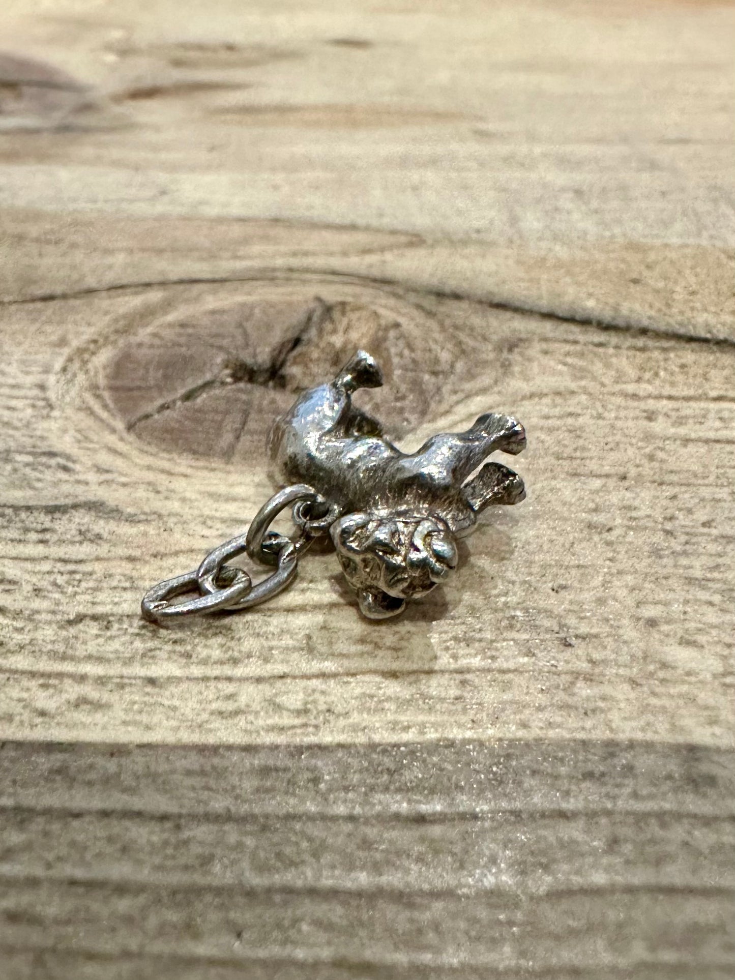 Vintage Bulldog 925 Silver Charm Pendant