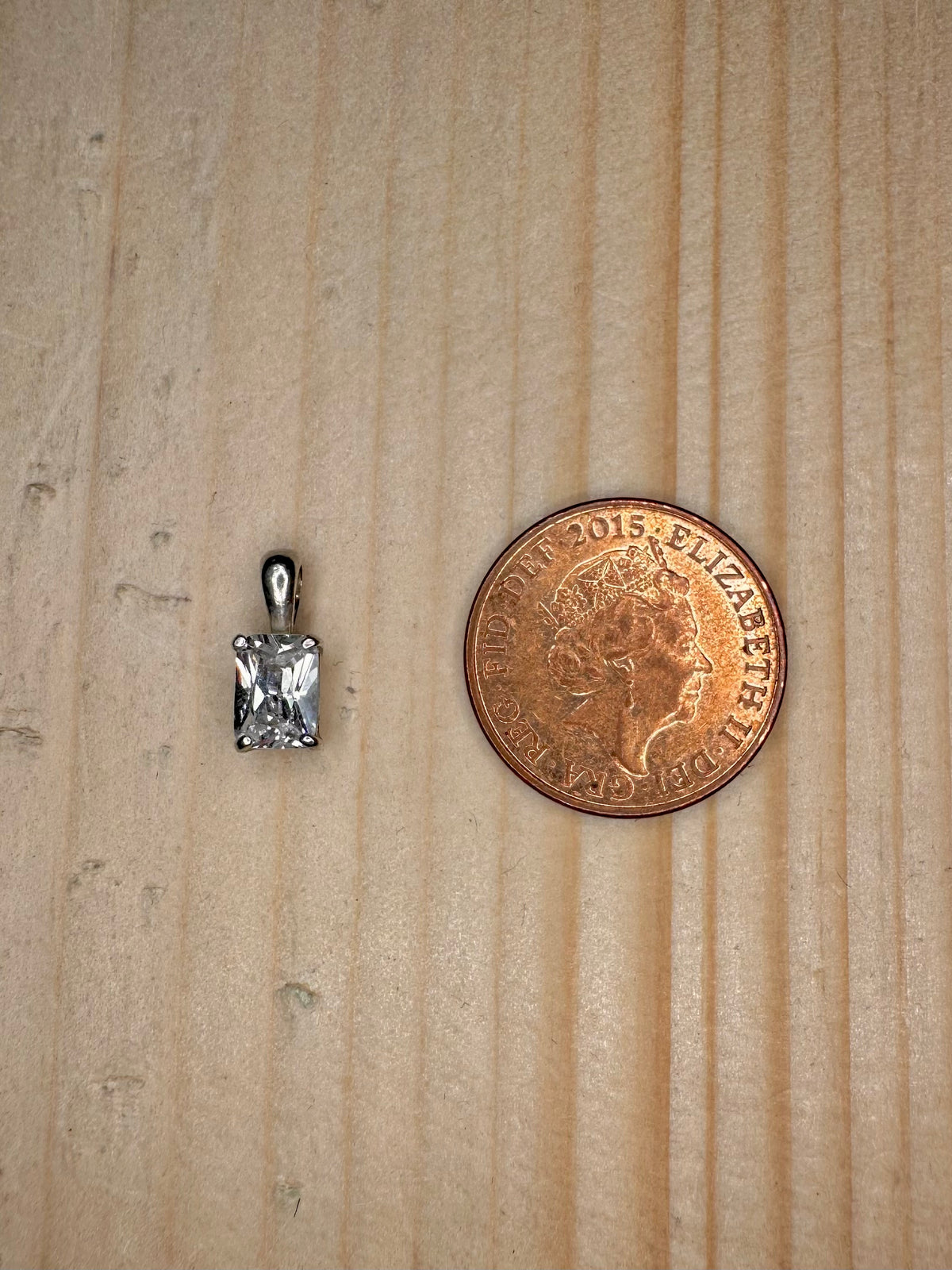 CZ Rectangle 925 Sterling Silver Pendant
