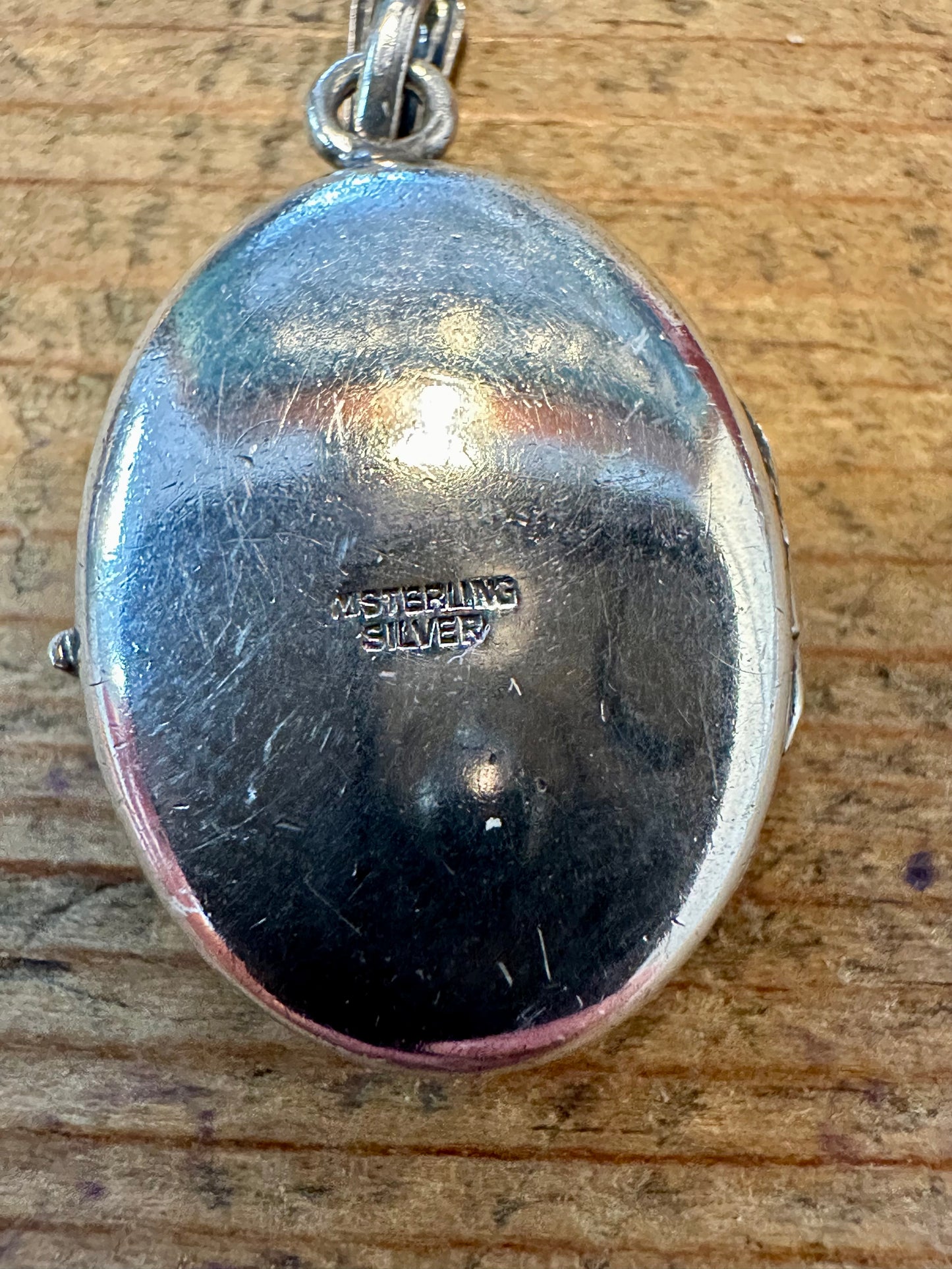 Vintage Oval Engraved 925 Silver Locket Pendant