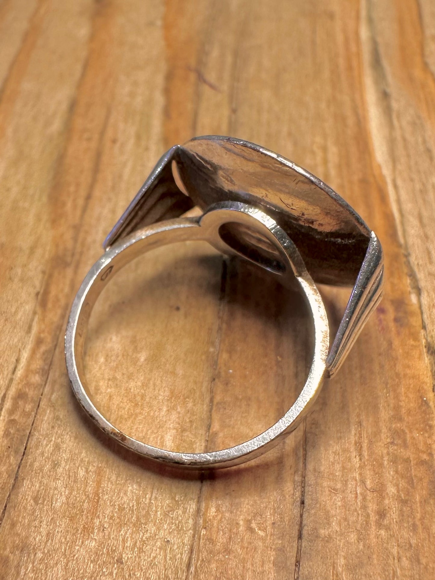 Abstract Modernist Czechoslovakia Disc 900 Silver Size L Ring