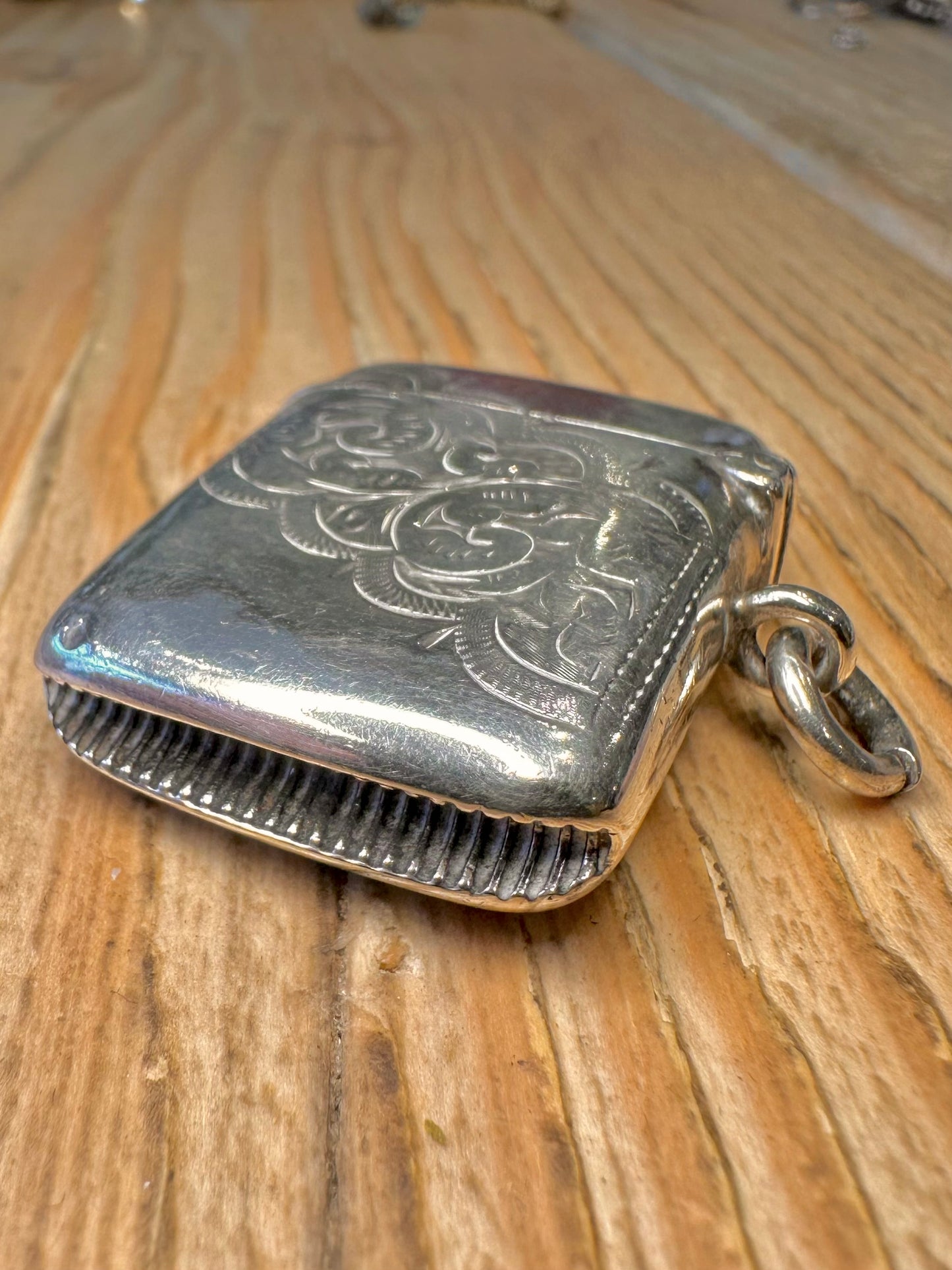 Vintage 1898 Vesta Match Box Holder 925 Sterling Silver Collectable