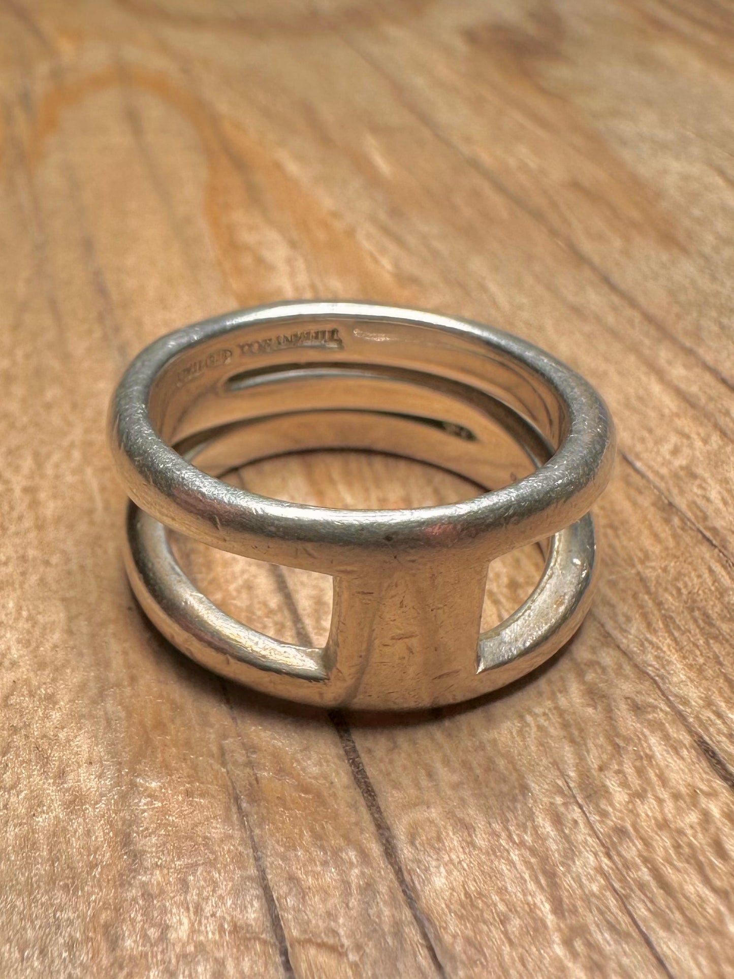 Vintage Tiffany & Co Zig Zag Band Italy 925 Sterling Silver Size O Ring