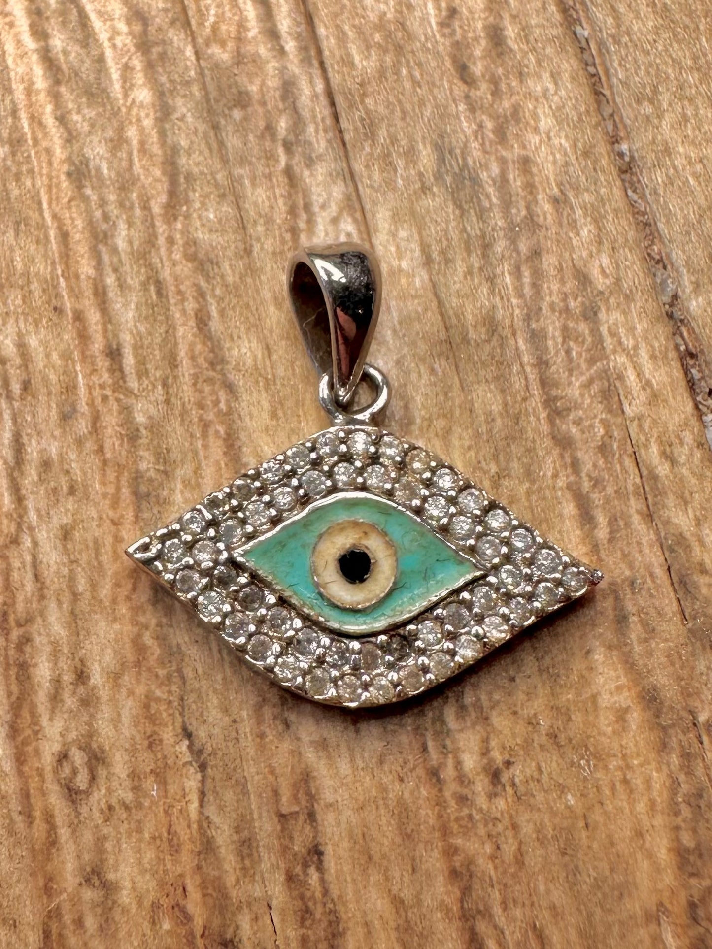 Moderner CZ-Augen-Anhänger aus 925er Sterlingsilber