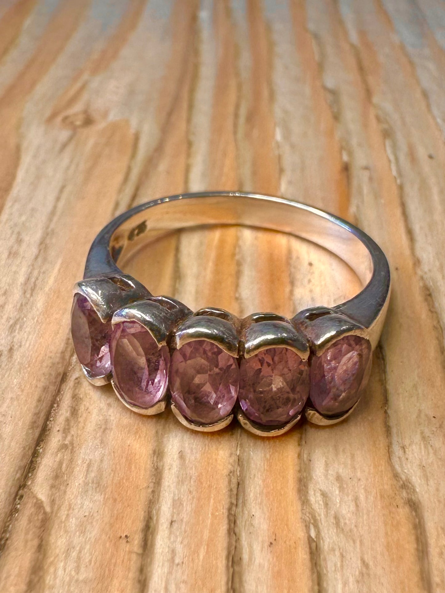 Vintage Amethyst 925 Sterling Silver Size O1/2 Ring