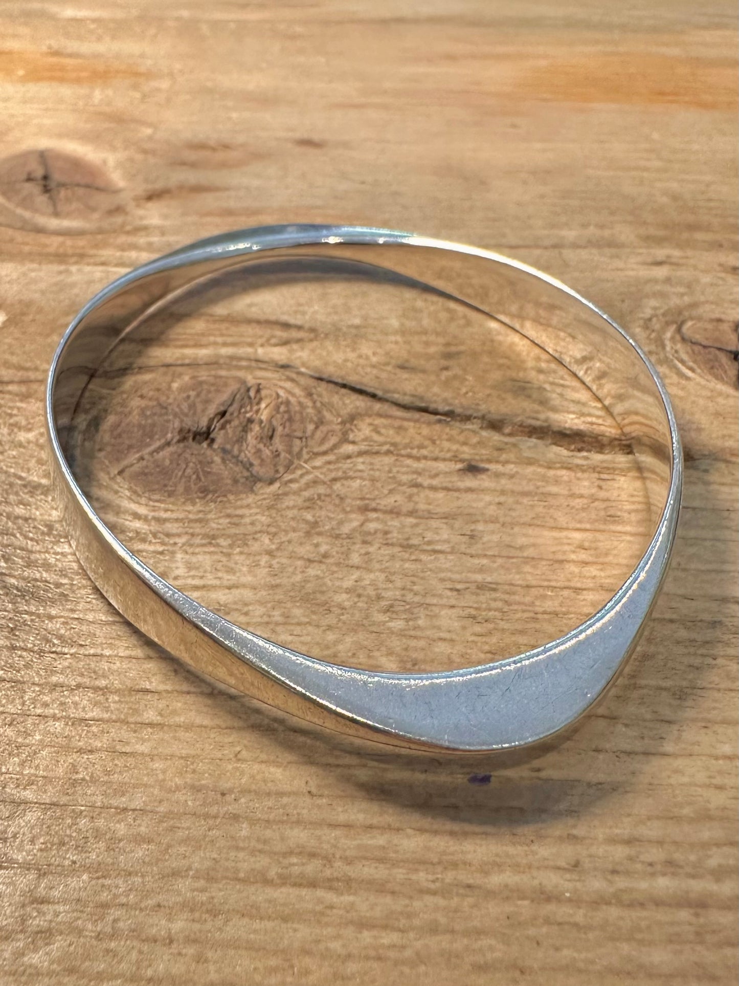 Vintage Abstract Shape 925 Silver Bangle