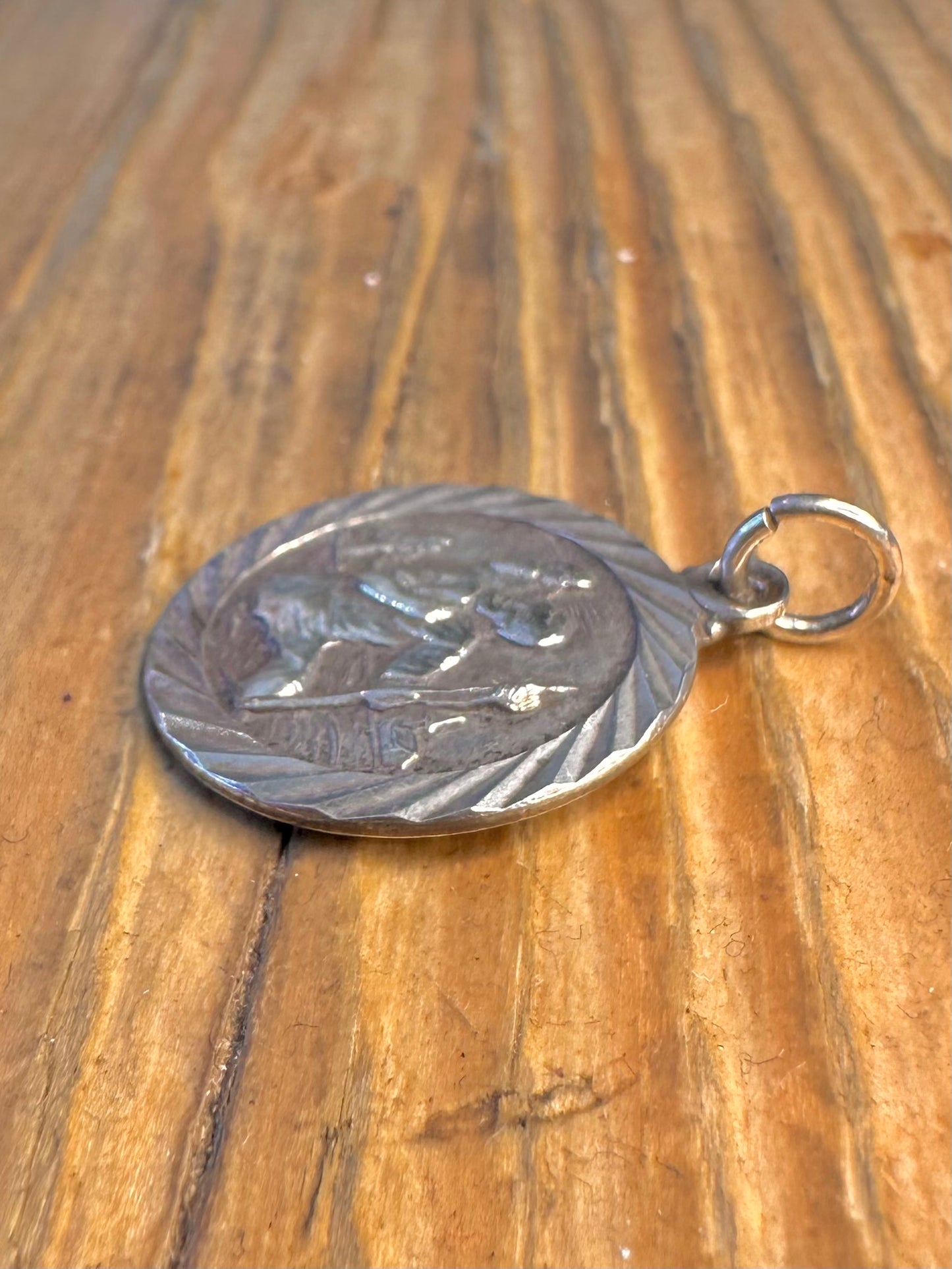 St Christopher Scolloped Transport Back 925 Sterling Silver Pendant