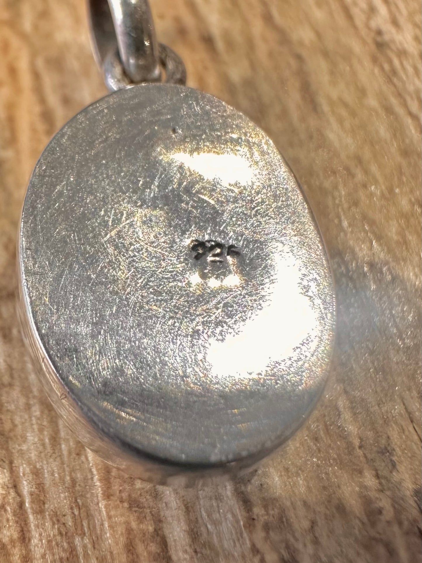 Vintage Labradorite Oval 925 Sterling Silver Pendant