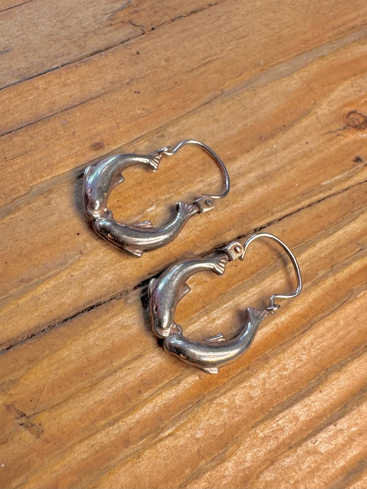 Two Whale Hoops 925 Sterling Silver Earrings