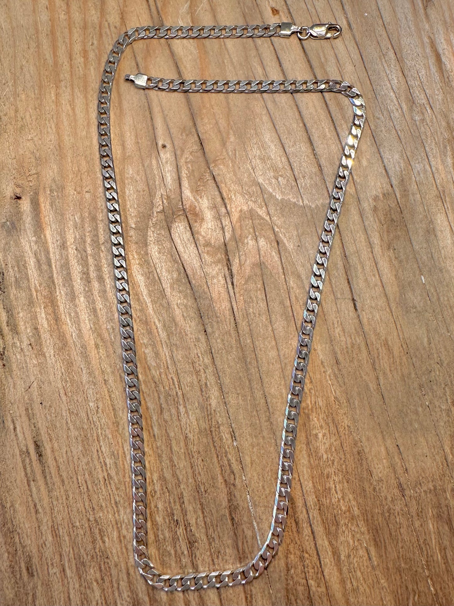 Vintage Panzerkette 925 Sterling Silber 50 cm Halskette