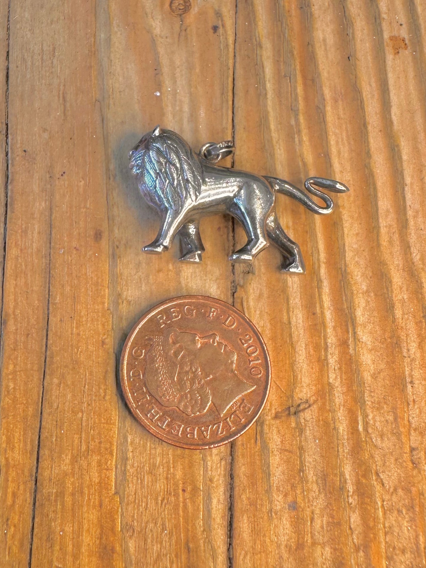 Lion Red Eyes 925 Sterling Silver Pendant