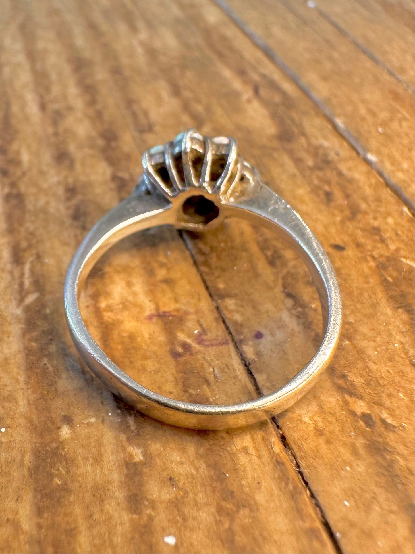 Opal Cluster 925 Sterling Silver Size L Ring