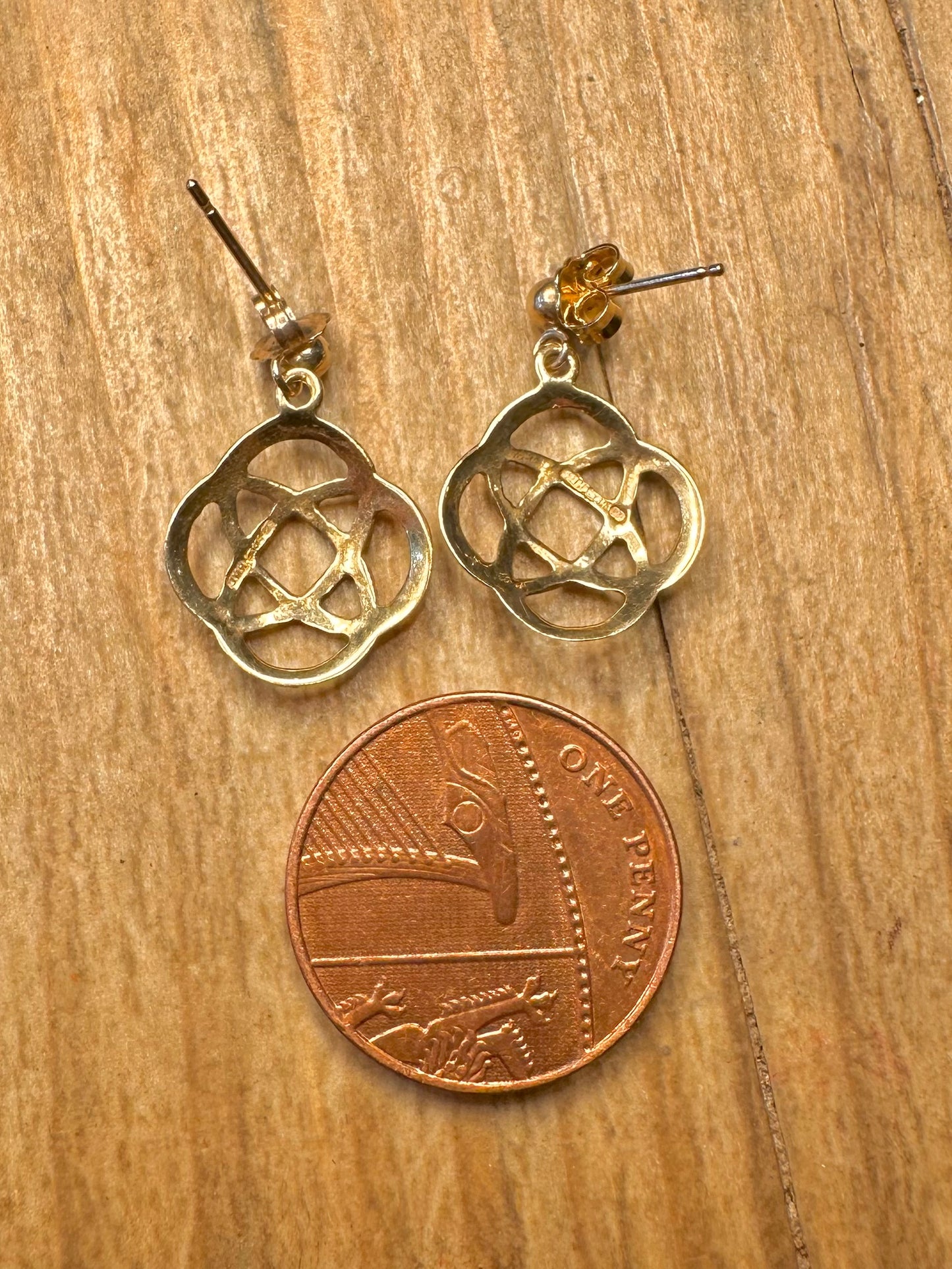 Vintage 9ct Gold Celtic Dangle Earrings