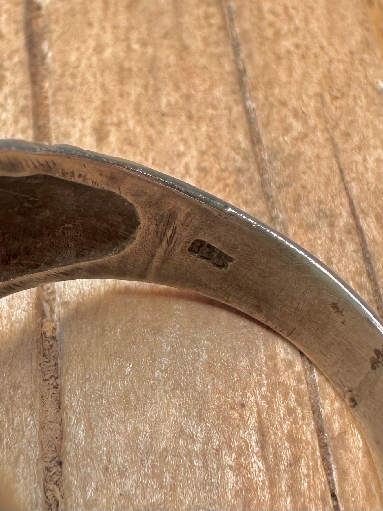 Vintage Jade Ornate Signet 925 Sterling Silver Size V Ring