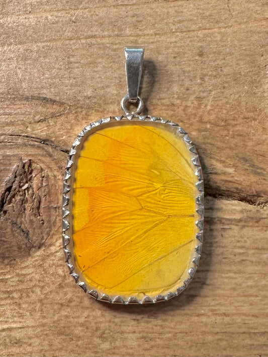 Abstract Yellow 925 Silver Pendant