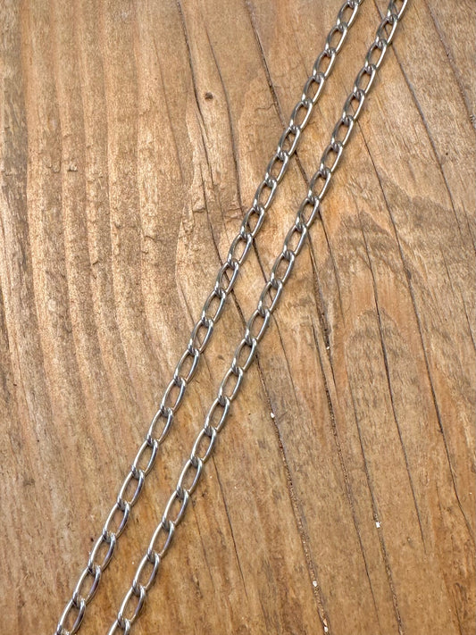 Long Link Curb Chain 925 Sterling Silver 20.5 inch Necklace