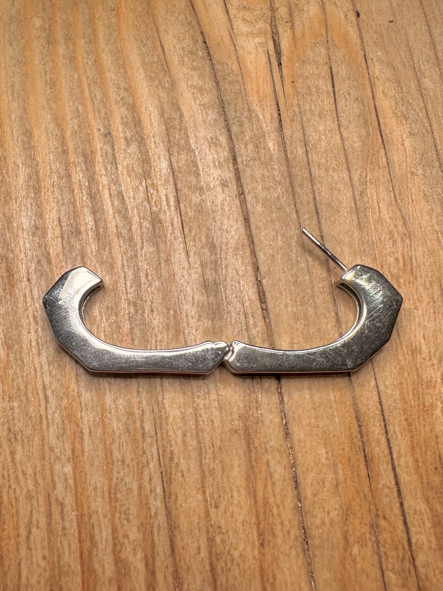 Modern Chunky Heart 925 Sterling Silver Earrings