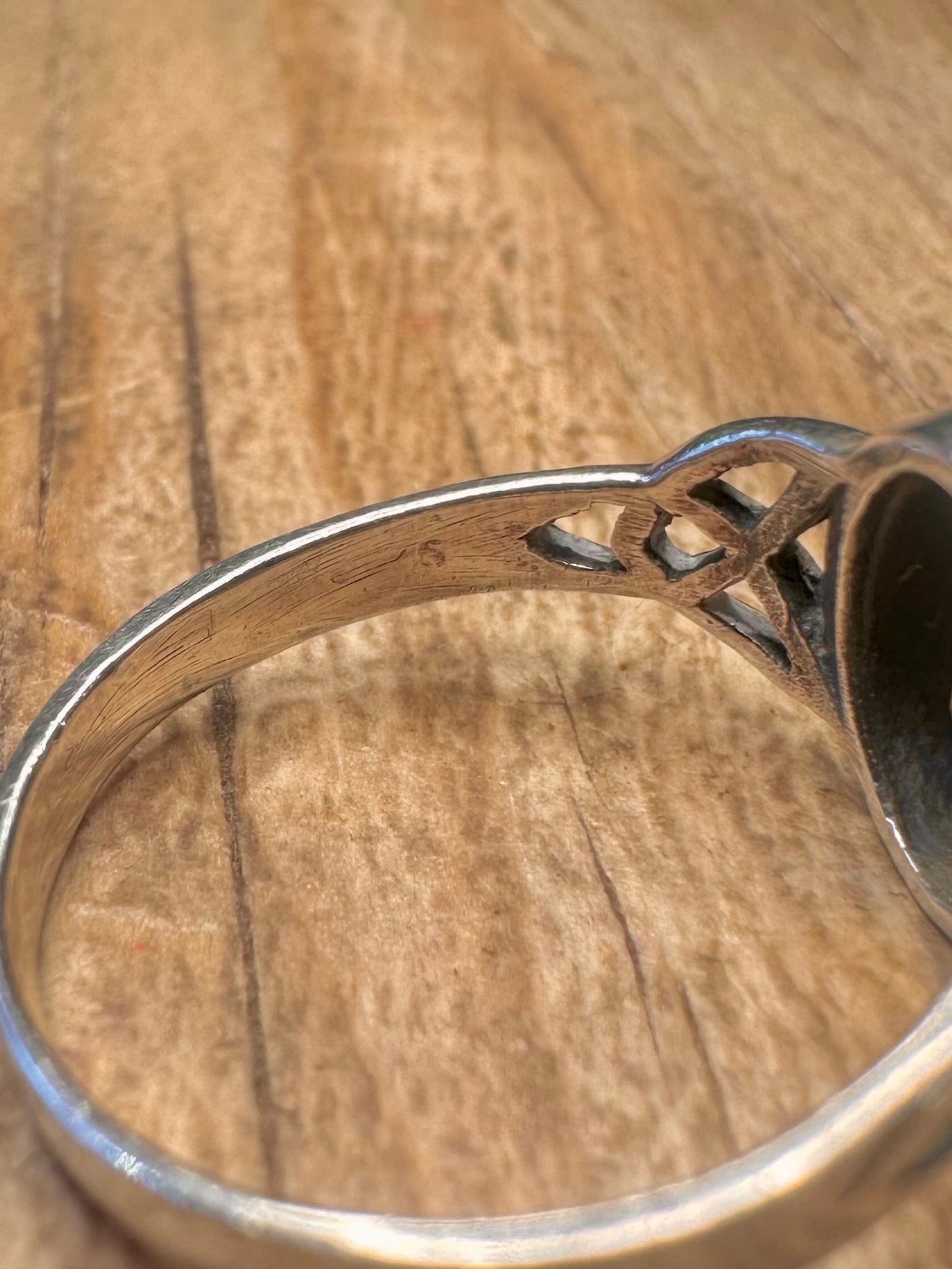 Vintage Citrine Celtic 925 Sterling Silver Size O1/2 Ring