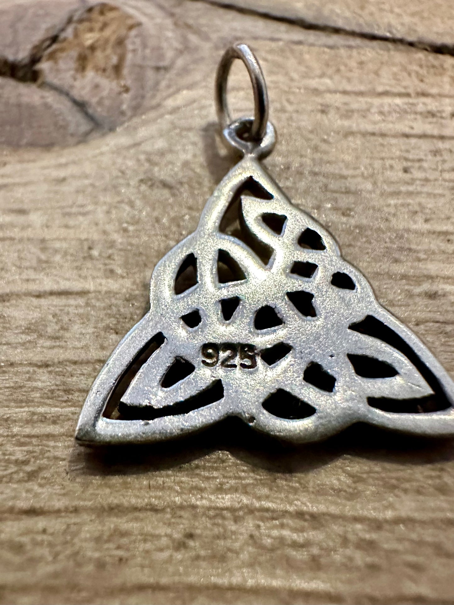 Vintage Celtic Triangular 925 Silver Pendant