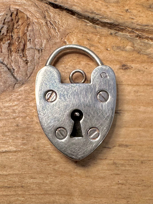 Vintage 1974 Heart Padlock 925 Silver Pendant