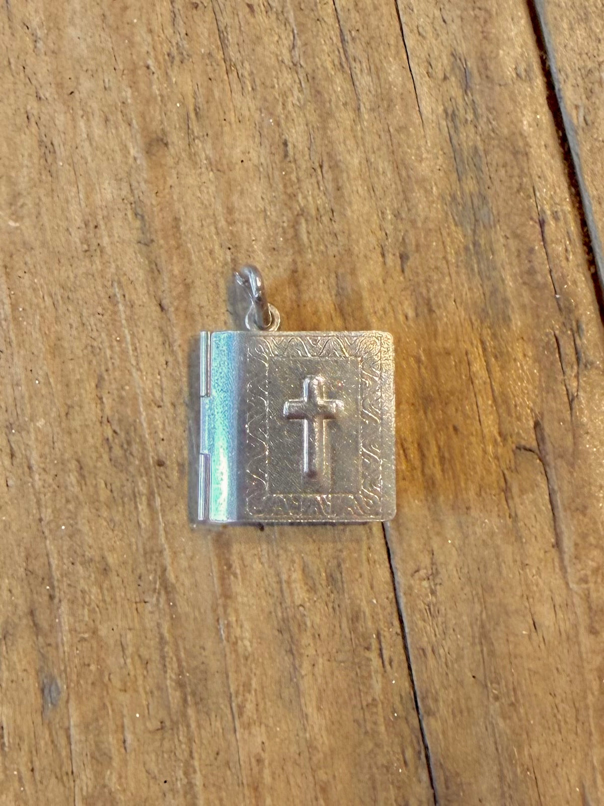 Bible with Paper Inside Charm 925 Sterling Silver Pendant