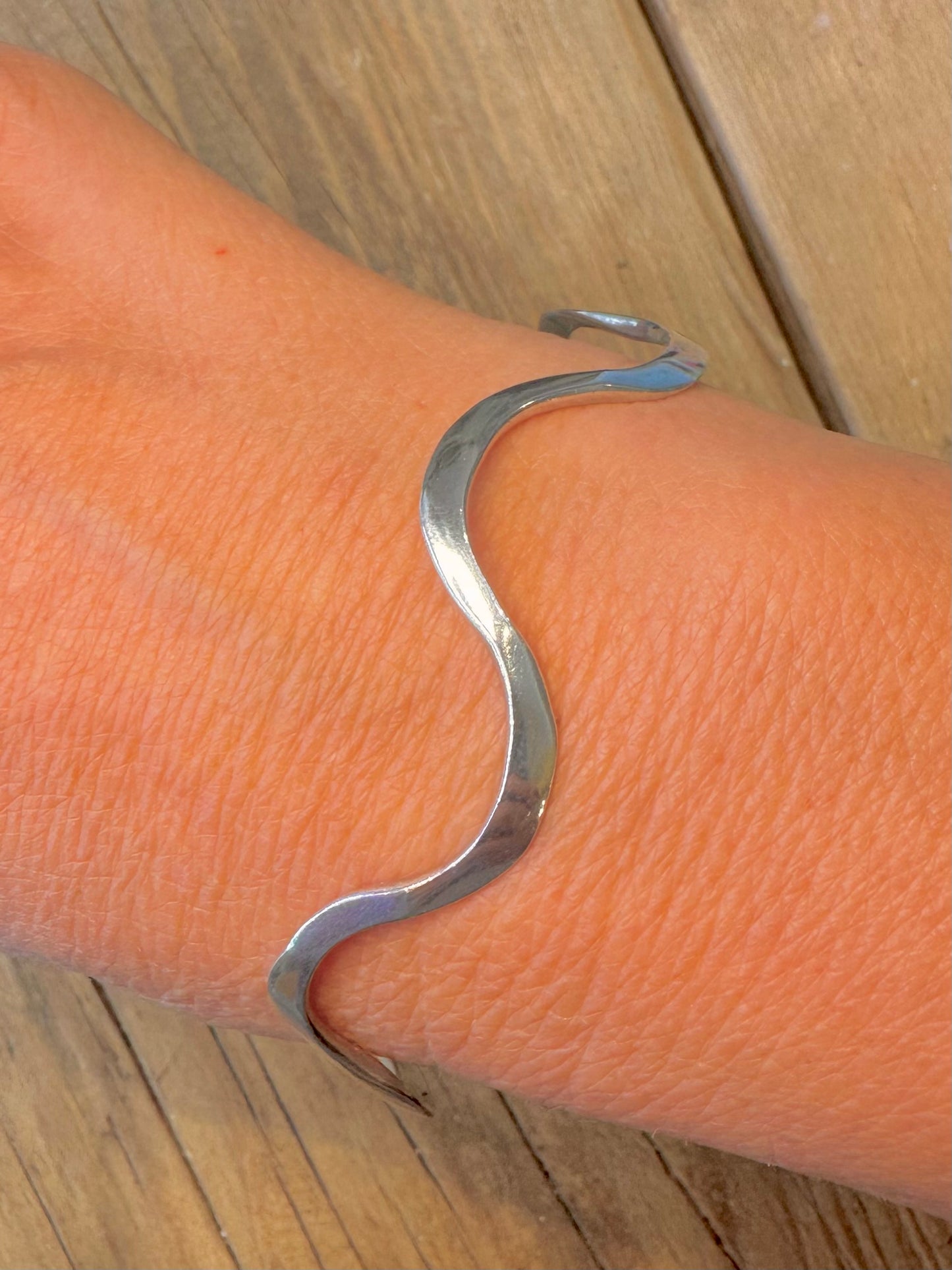 Wavy Full 925 Sterling Silver Bangle