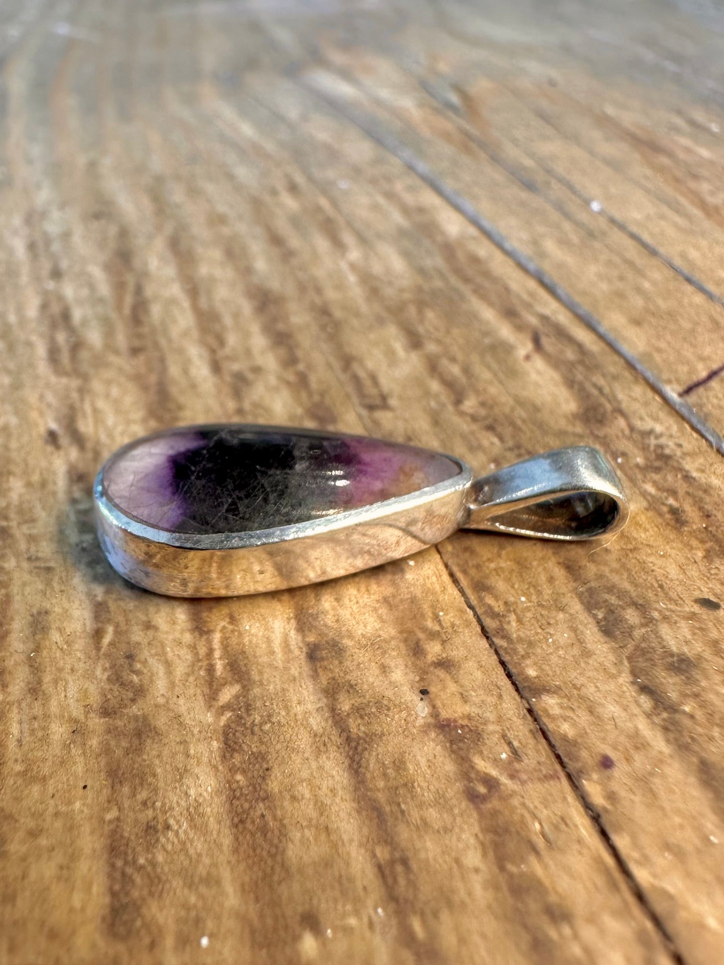Blue John 1992 Sheffield 925 Sterling Silver Pendant