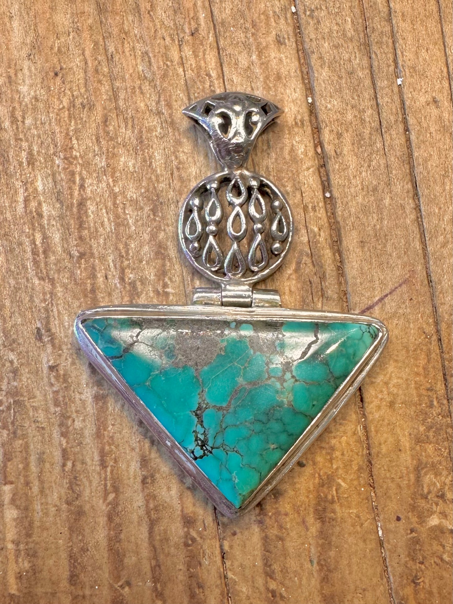 Turquoise Triangle Decorative 925 Sterling Silver Pendant
